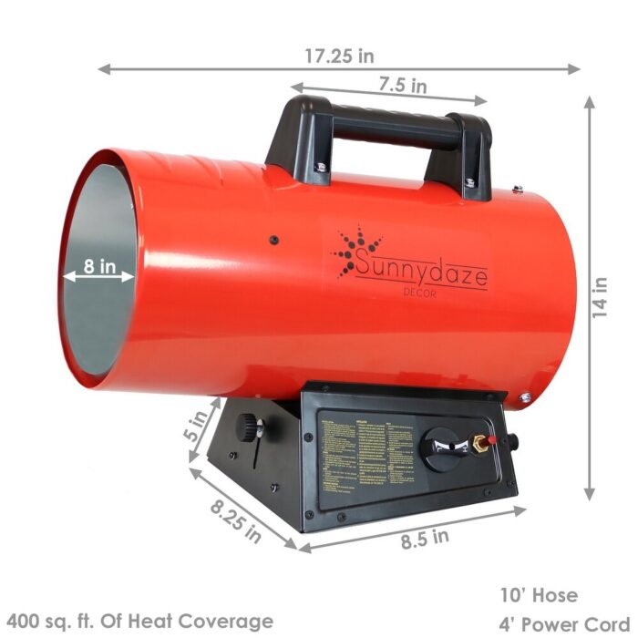 Sunnydaze 60,000 BTU Forced Air Propane Heater - Overheat Auto-Shutoff - Image 2