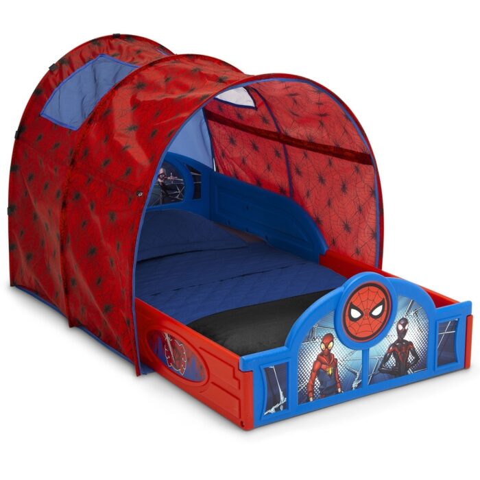 Spider-Man Sleep and Play Toddler Bed with Tent and Built-In Guardrails by Children