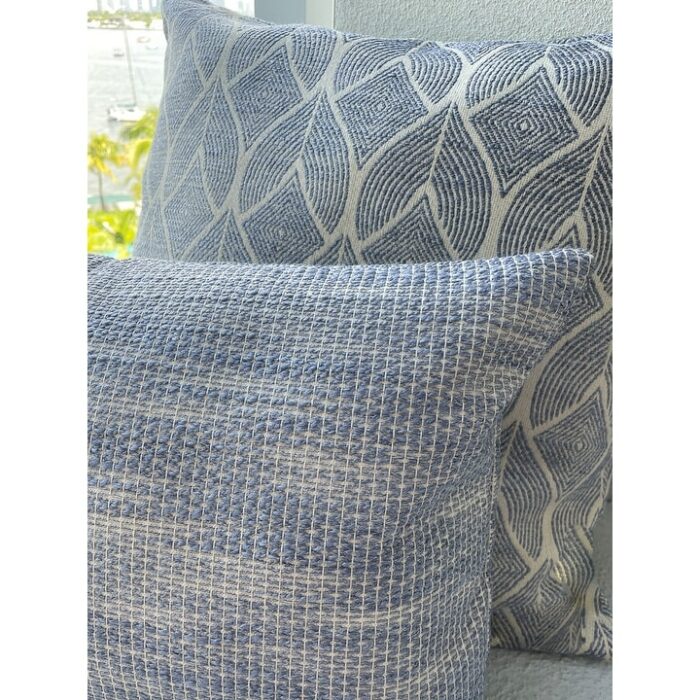 Natural Waves 20x20 Indigo Blue Indoor Outdoor Pillow - Image 2