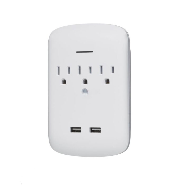 1875W Rectangle Plastic White USB Charger Wall Tap American Imaginations