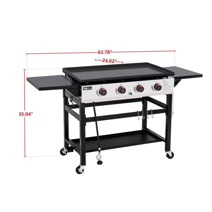 Royal Gourmet 36-Inch 4-Burner Flat Top Gas Grill, Black - Image 2