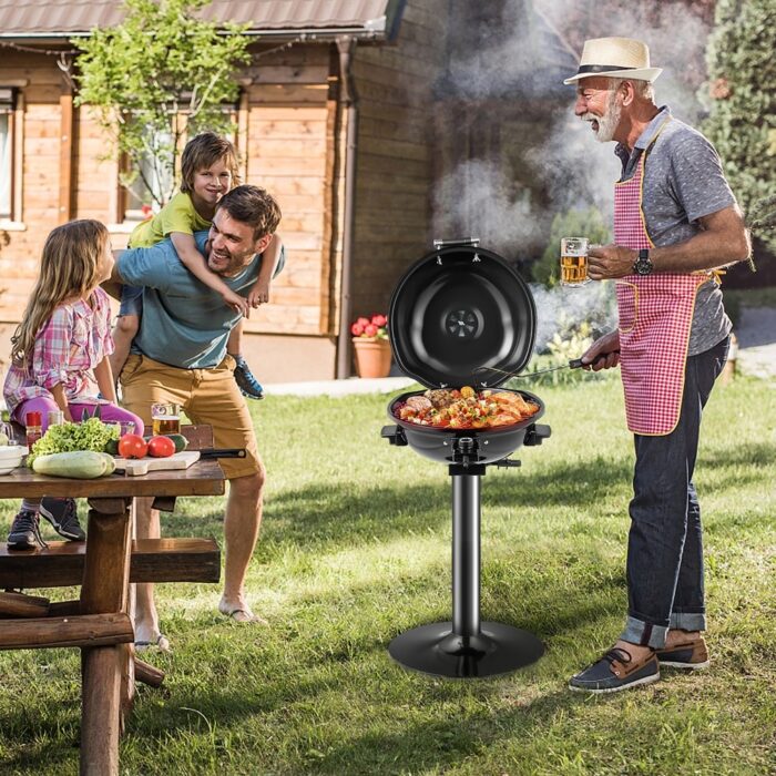 Portable 1600W Electric BBQ Grill with Temperature Control