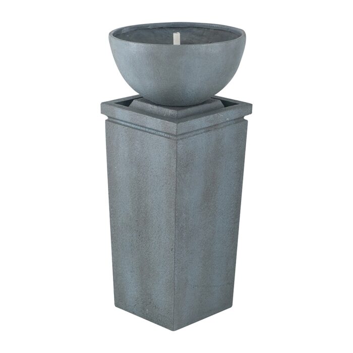 35.5" Polyresin Zen Bowl Water Fountain, Outdoor Bird Feeder /Bath Fountains for Garden Lawn Backyard Porch - Image 2