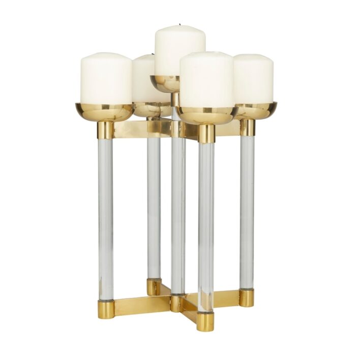 The Novogratz Gold Stainless Steel Candle Holder - 10"L x 10"W x 14"H - Image 2