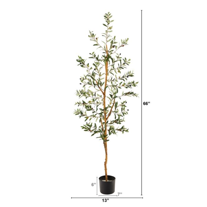 5.5' Olive Artificial Tree - 6" - Image 2