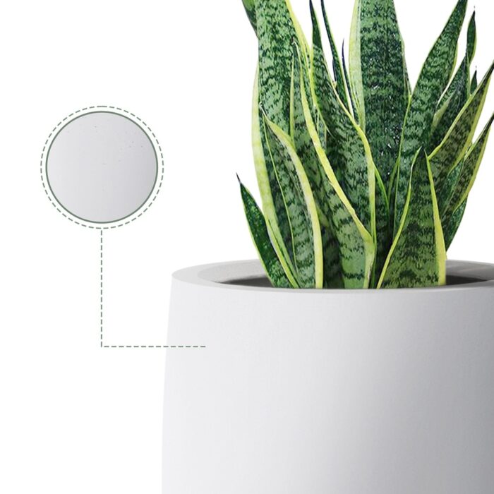Plantara 24" H Concrete Tall Solid White planter(Set of 2), Large Outdoor Plant pot, Modern Tapered Flower pot for Garden - Image 2