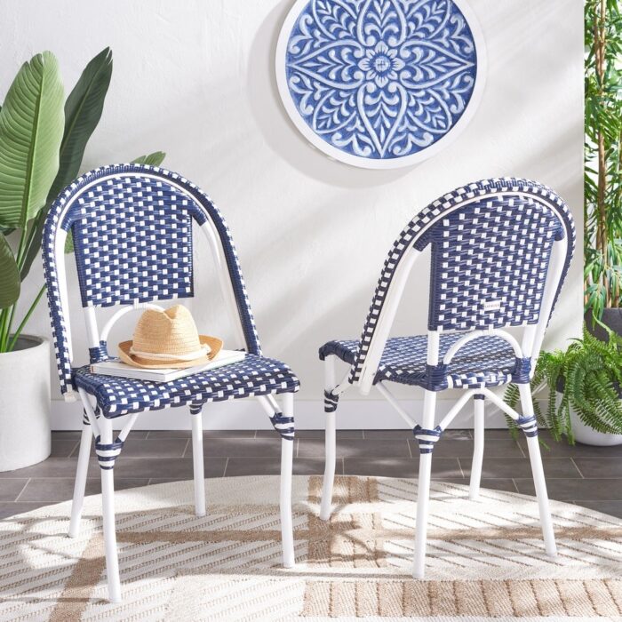 SAFAVIEH California Outdoor Side Chair Set of 2 (Fully Assembled) - 20 in. W x 22 in. D x 35 in. H