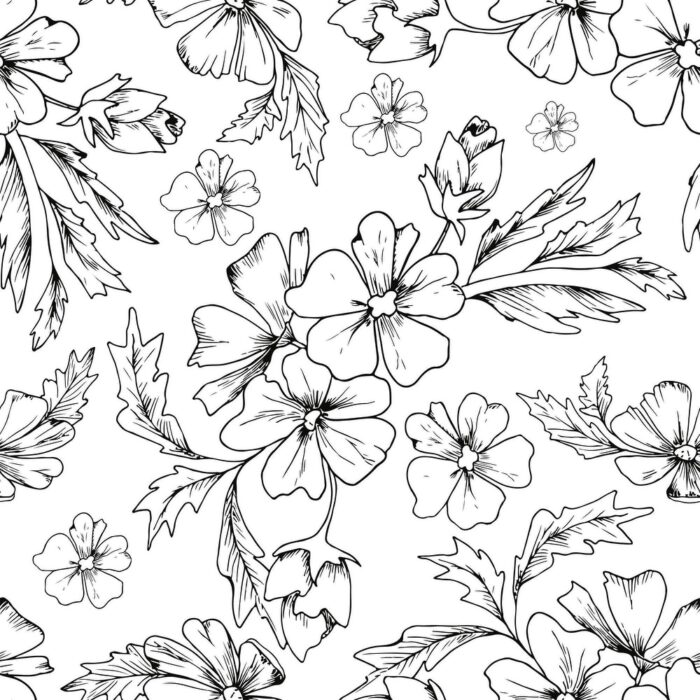 Black and White Textured Floral Peel and Stick Removable Wallpaper 6488 - Image 2