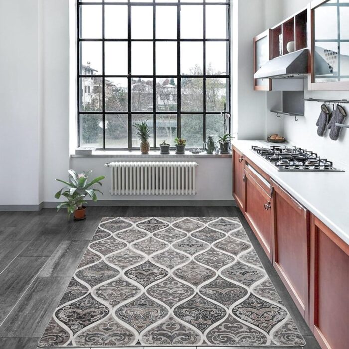 Bedroom Area Rug Washable Carpet, 4x6 Geometric Rug - Image 2