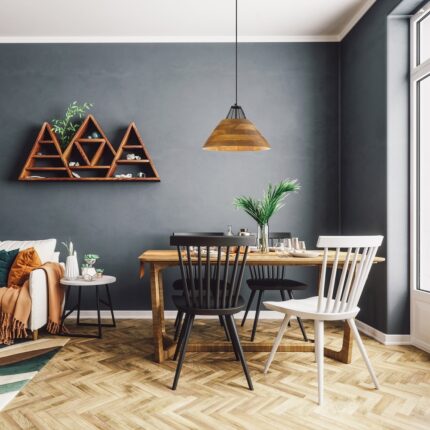 Adonia River of Goods Black Metal and Walnut-stained Mango Wood 17.25-Inch Pendant Light with Adjustable Hanging Cord - Image 2