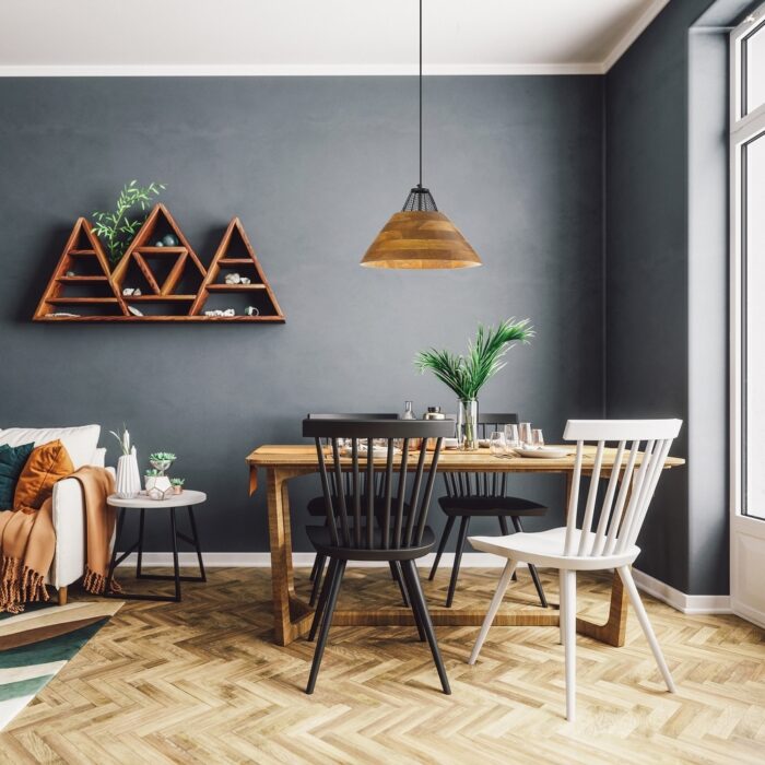 Adonia River of Goods Black Metal and Walnut-stained Mango Wood 17.25-Inch Pendant Light with Adjustable Hanging Cord - Image 2