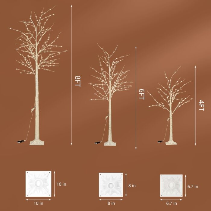 LED Lighted Birch Tree with Fairy Lights for Decoration Inside Outside - Image 2