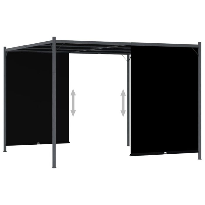 vidaXL Garden Pergola with Retractable Roof 9.8'x9.8' Anthracite - Image 2