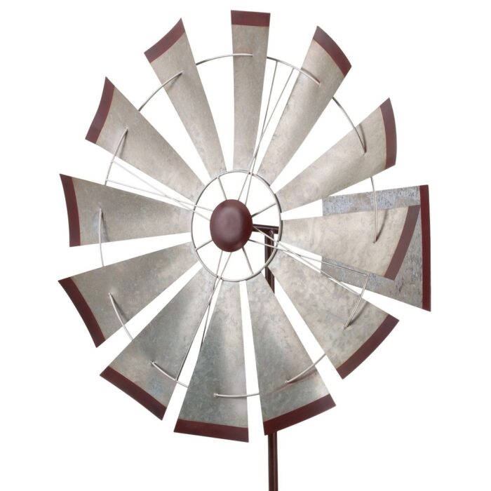 32 Wind Spinner - Galvanized Windmill - 32"x32"x85"