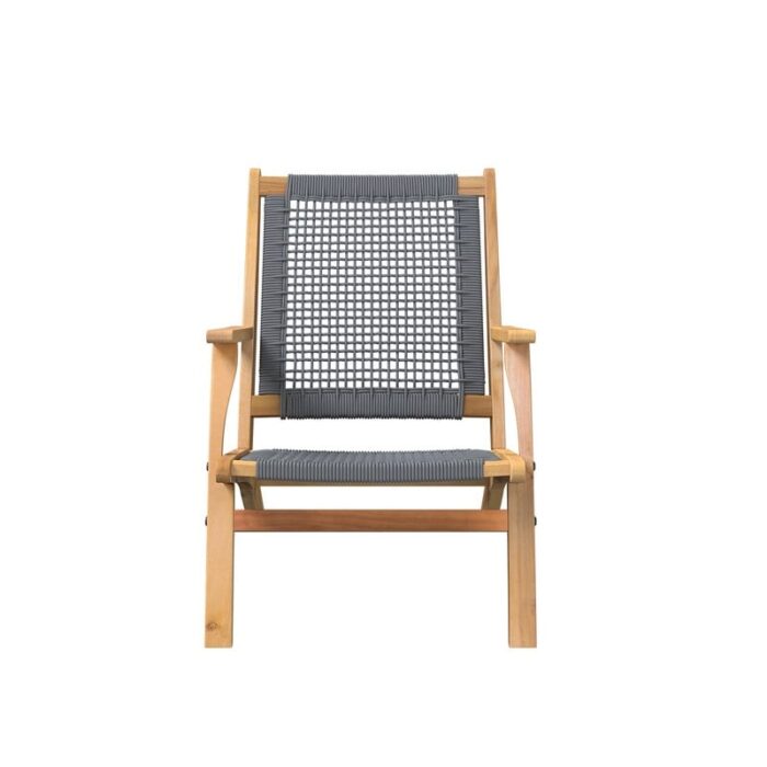 Vega Natural Stain Outdoor Chair in Gray Cording
