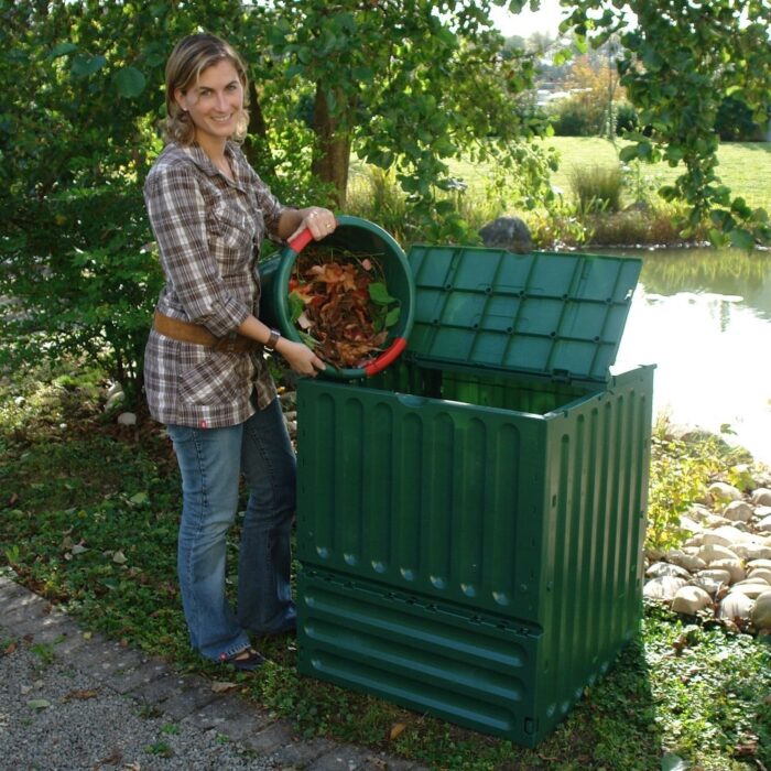 Outdoor Composting 110-Gallon Composter Recycle Plastic Compost Bin - 28L x 28W x 33H in.