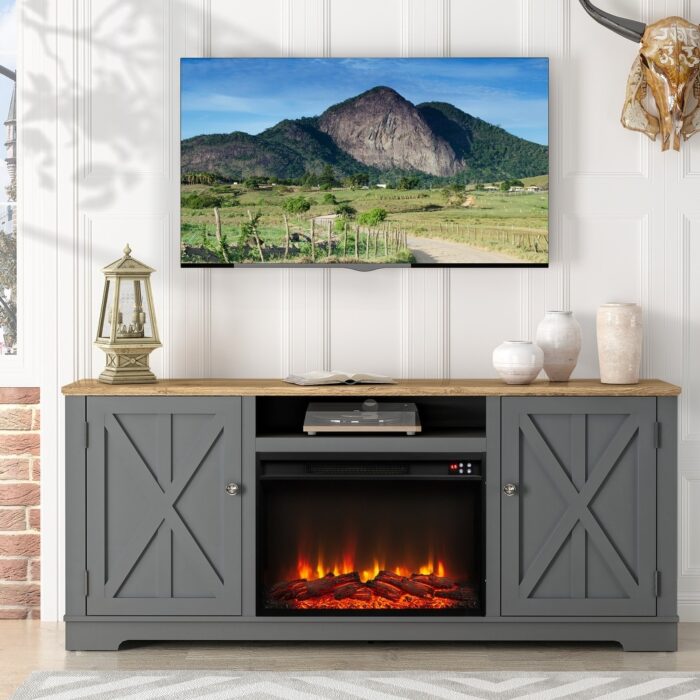 70" Farmhouse TV Stand Console for TVs up to 75 inch - 70" in Width - Image 2