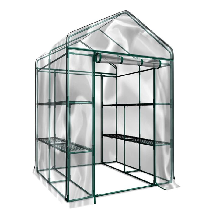Outdoor 56" W x 56" D x 76" H Greenhouse With 2 Tiers 8 Shelves