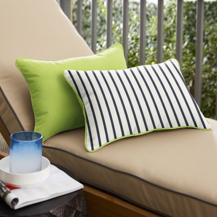 Sunbrella Indoor/Outdoor Two-Sided Lumbar Pillows, Set of 2, Corded