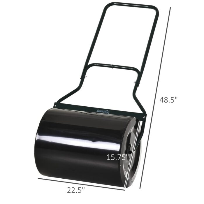 Outsunny 132 lbs. Combination Lawn Roller Push or Tow Filled with Sand or Water, Perfect for the Garden, Backyard - Image 2