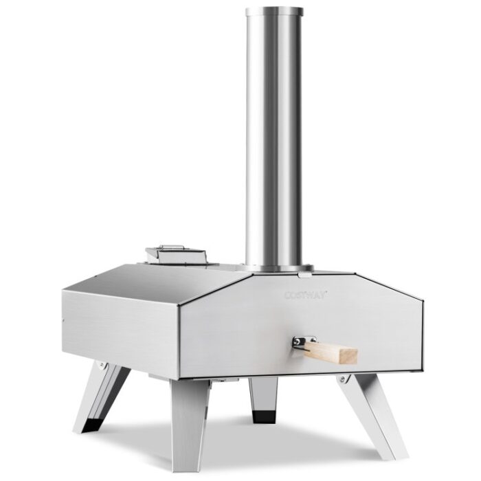 Portable Stainless Steel Outdoor Pizza Oven with 12 Inch Pizza Stone - 27" x 14" x 25" (L x W x H)