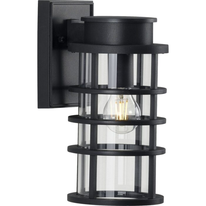 Port Royal 1-Light Black Farmhouse Outdoor Wall Lantern Light - 14.820" x 10.530" x 8.580"