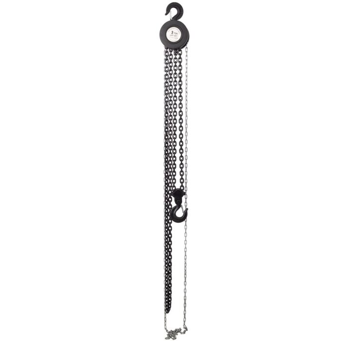Chain hoist 4400 lbs. Black 10 ft. Steel Manual Chain Hoist Log Hook with 2 Heavy Duty Hooks - Image 2