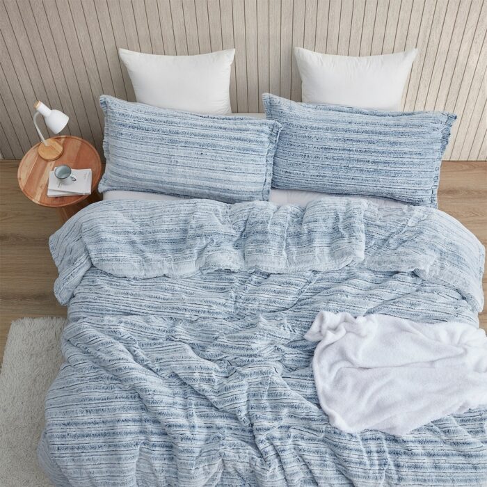 Softer than Soft - Coma Inducer® Oversized Comforter Set - Frosted Navy Stripe - Image 2