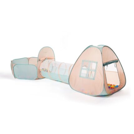 3 in 1 Pop Up Play Tent with Tunnel - Orange/Green