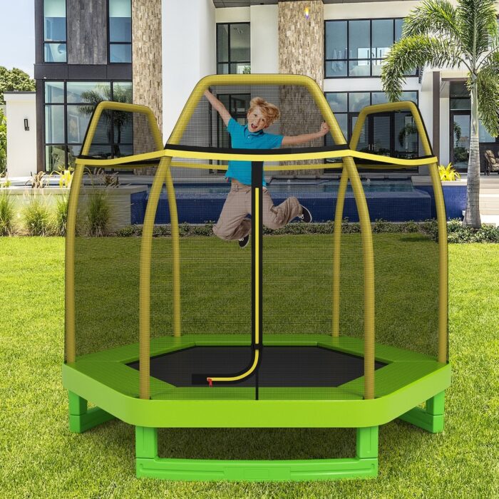 Costway 7FT Kids Trampoline Outdoor Indoor Recreational Bounce Jumper - See Details - Image 2