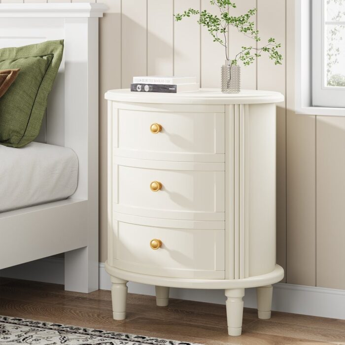 Nightstand with 3 Drawers, Bedside Table for Bedroom, No Assembly - Image 2