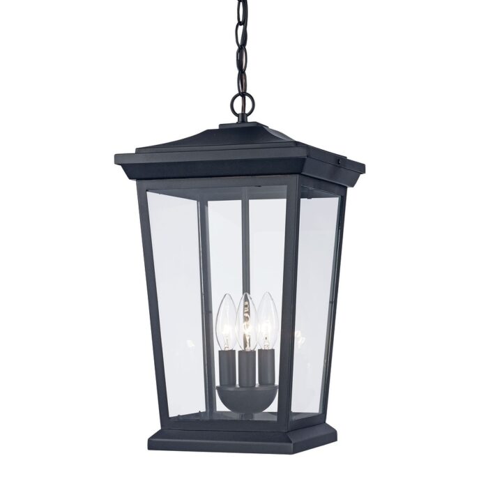 Trans Globe Turlock 1 Light Outdoor Hanging Lantern in Black - Image 2