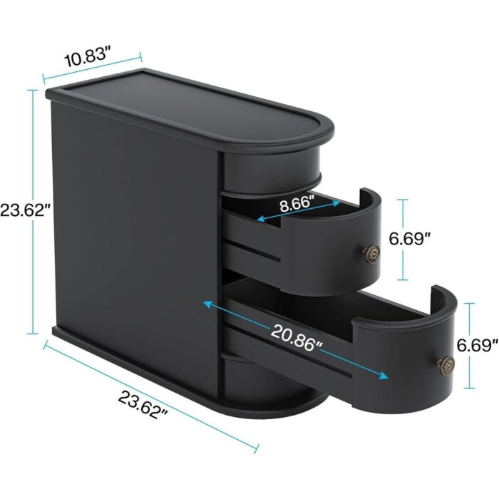 End Table, Sofa Side Table with Storage, No Assembly Required - Image 2