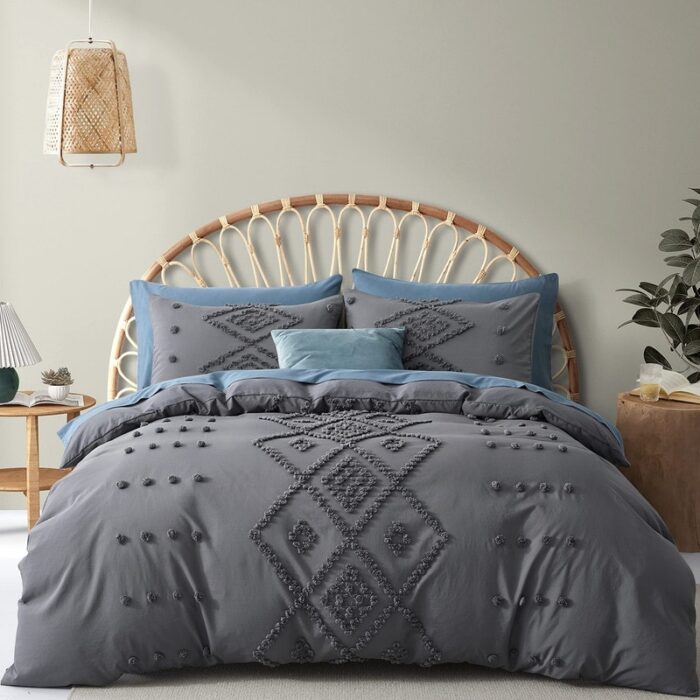 3 Pieces Boho Embroidery Shabby Chic Bedding Set - Image 2