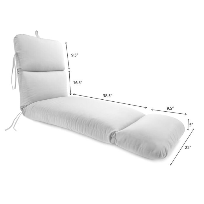 Sunbrella 74" x 22" Outdoor Chaise Lounge Cushion with Ties - 74'' L x 22'' W x 5'' H