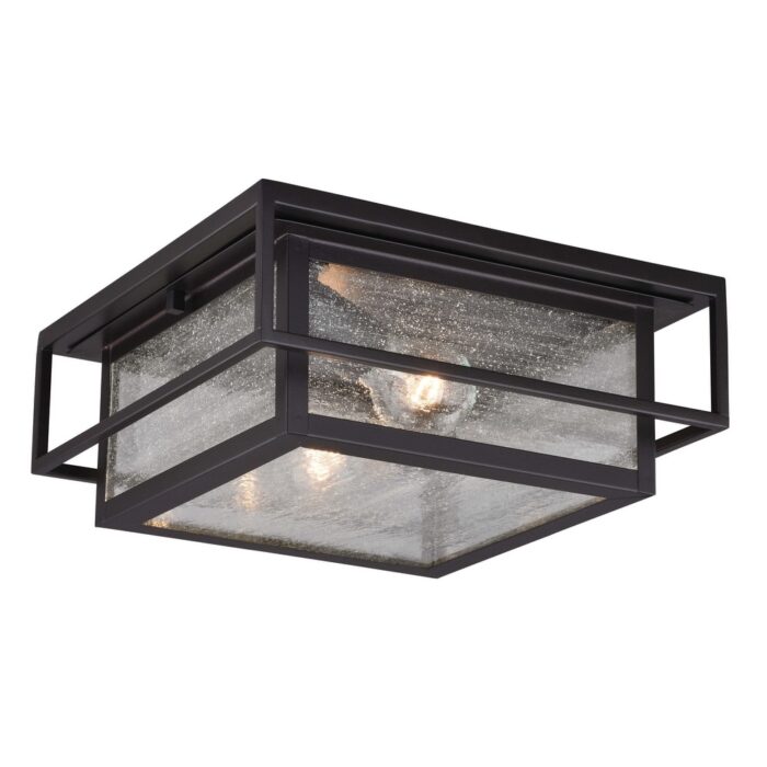 Vaxcel Lighting Hyde Park 2 Light 12" Wide Outdoor Flush Mount Square
