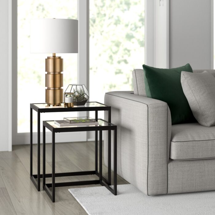 Rocco Rectangular Nested Side Table - 22" Wide