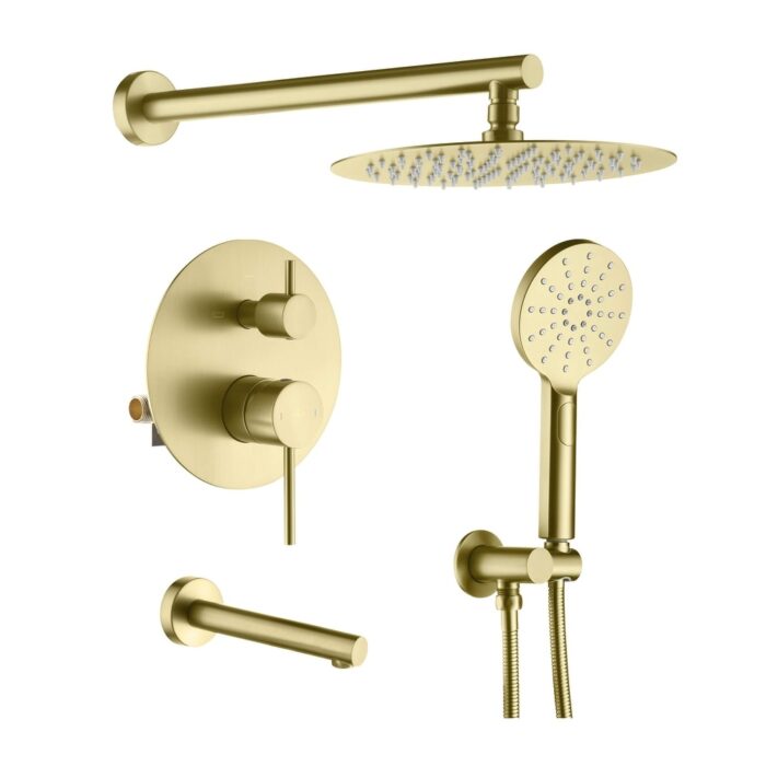 Circular Pressure Balanced 3-Function Shower System with Rough-In Valve