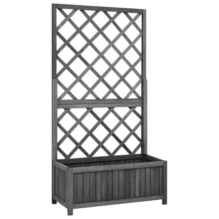 vidaXL Planter Flower Box Trellis Raised Bed Outdoor Planter Solid Firwood - 27.6"x11.8"x53.1"