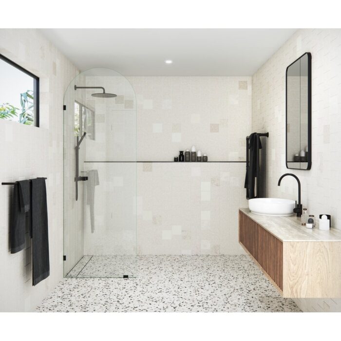 Glass Warehouse 30" x 86.75" Frameless Shower Door - Arched Single Fixed Panel - Image 2