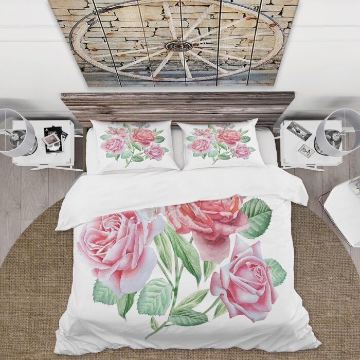 Designart 'Spring Flowers Alstroemeria Rose' Traditional Duvet Cover Set - Image 2