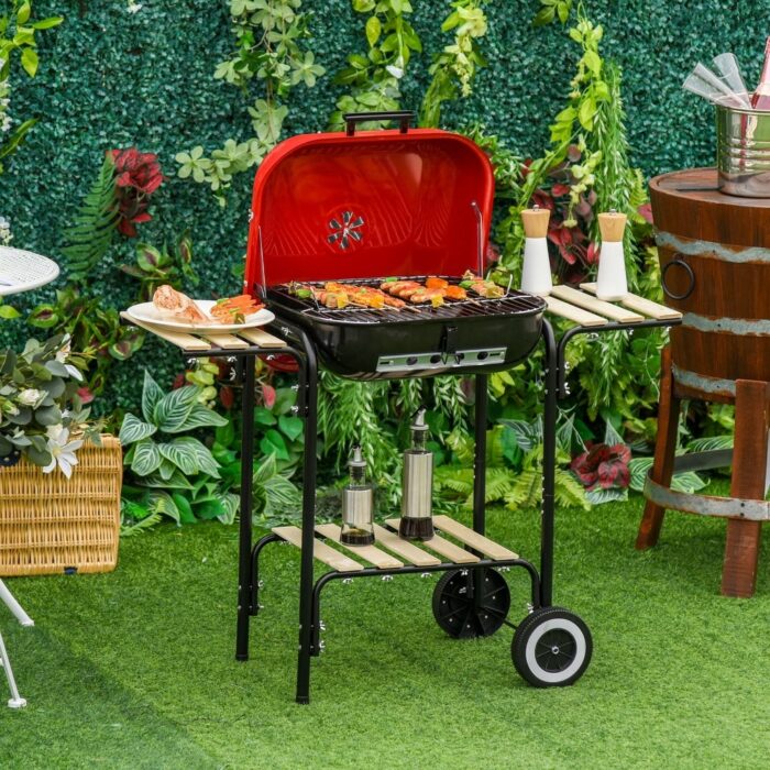 Steel porcelain portable outdoor charcoal grill - Image 2