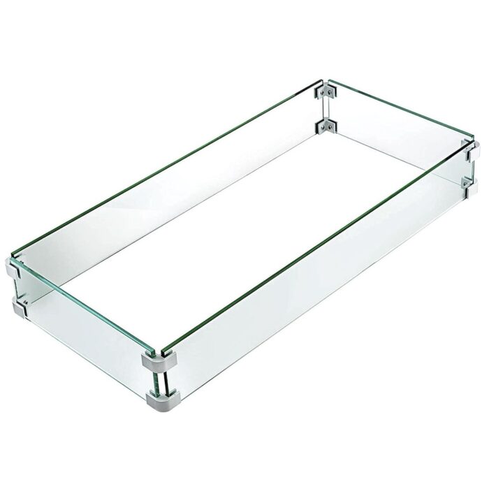 Fire Pit Tempered Glass Wing Guard, Multiple Sizes