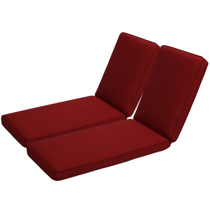 Aoodor Patio Chaise Lounger Cushions Set of 2, Olefin Fabric, Water-Resistant, 72x21x3 Inches(Only Cushions) - N/A - Image 2