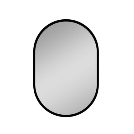 21 in. x 31 in.Black Oval Iron Wall Mount Medicine Cabinet with Mirror - Image 2