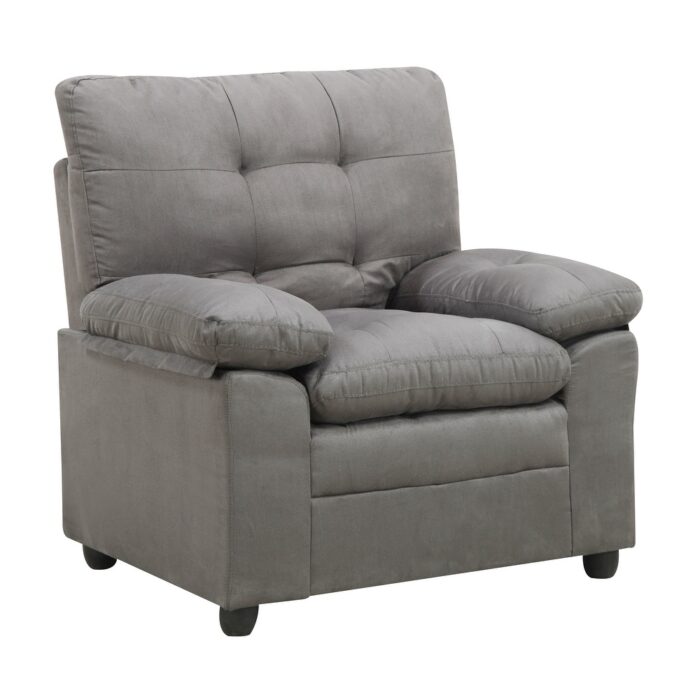 Grayson Tufted Arm Chair - Grey - Image 2