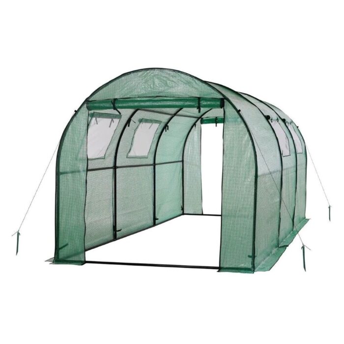 Upper Bounce Ogrow 2 Door Walk In Greenhouse with Ventilation Windows, Green - 36