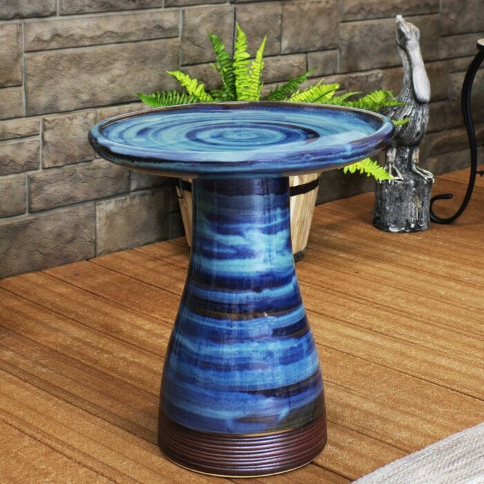 Sunnydaze Duo-Tone Ceramic Bird Bath - Image 2