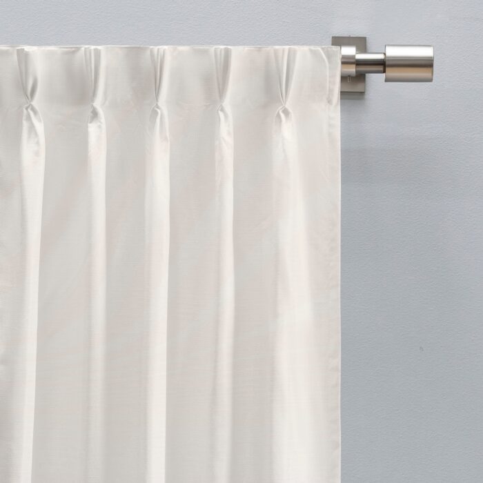 Grasscloth Pinch Pleat with Back Tab Curtain Pair - Image 2