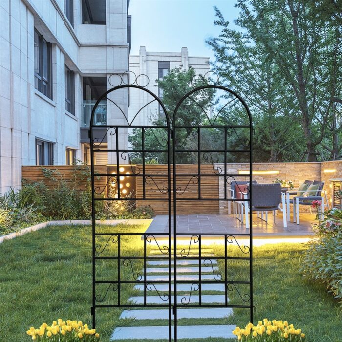 2 Pcs Rustproof Metal Garden Trellis for Climbing Plants